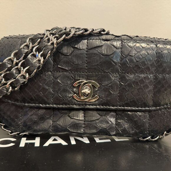 Chanel sac class rabat 94305 noir (Vintage Python) - Picture 2 of 4